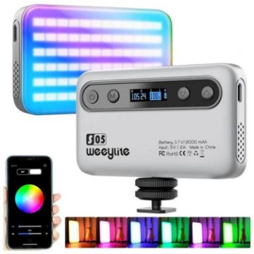 Weeylite S05 Grey RGB Phone Fill Lamp for Video & Photography - 1