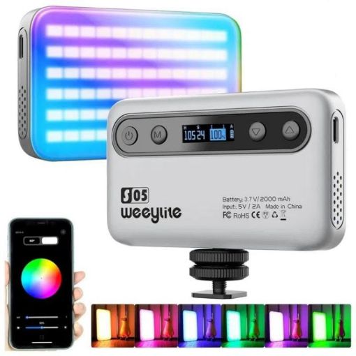 Weeylite S05 Grey RGB Phone Fill Lamp for Video & Photography - 1