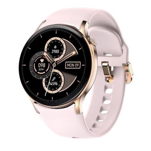 Sense 6 Pink Smartwatch, 1.43 AMOLED, IP68, Bluetooth Call, Health Monitor - 1