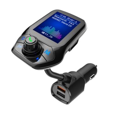 T43 Car Bluetooth MP3 Player with QC3.0 & Large Color Screen - 1