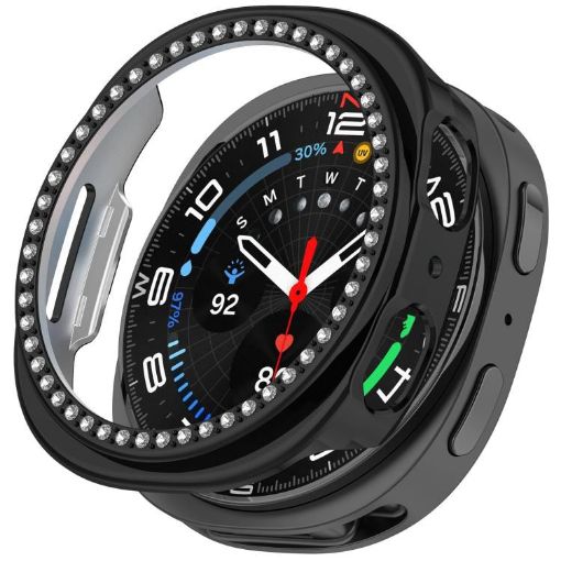 Samsung Galaxy Watch 8 Diamond Hollow PC Case, Black, 44mm - 1