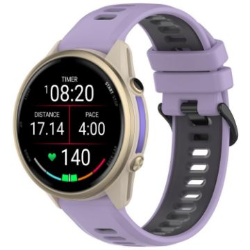 Garmin Forerunner 970 Two-Color Silicone Band (Purple+Black) - 1