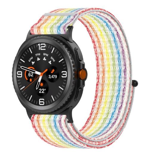 Samsung Galaxy Watch 8 Nylon Hook/Loop Band 40/44mm (Rainbow) - 1