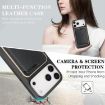 iPhone 17 Pro Max Leather MagSafe Case with Card Holder (Black) - 6
