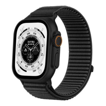 Black Woven Nylon Watch Band For Apple Watch 42mm/41mm/40mm/38mm - 1