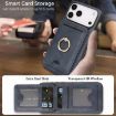 iPhone 17 Pro Max Leather Case with MagSafe Card Holder (Blue) - 4