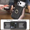 iPhone 17 Pro Kalebol Leather MagSafe Card Holder Phone Case (Black) - 4