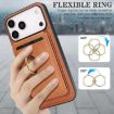 iPhone 17 Pro Leather Case with MagSafe Ring & Card Holder (Brown) - 6