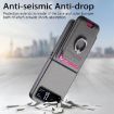 Moto Razr 40 Gray Card Bag Ring Magnetic Twill Fabric Case - 4
