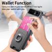 Moto Razr 40 Gray Card Bag Ring Magnetic Twill Fabric Case - 6