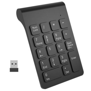 Compact 18 Keys Mini USB Numeric Keypad - 2.4GHz Wireless - 1