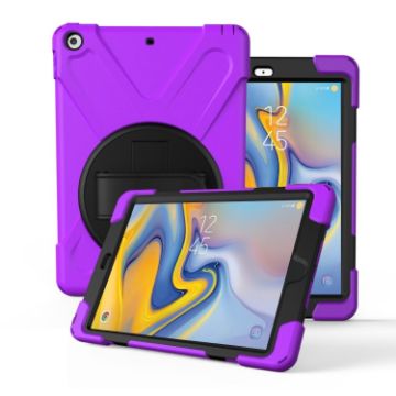 Galaxy Tab A 8.0 T387 (2018) 360 Purple Case with Holder & Strap - 1