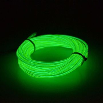Green EL Wire LED Neon Rope Light 3M USB Controlled Energy Saving - 1
