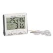 White LCD Digital Thermometer Hygrometer with Wired Sensor - 3