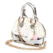 White Mini Leather Shoulder Messenger Bag - Girls' Solid Color Tote - 1