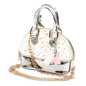 White Mini Leather Shoulder Messenger Bag - Girls' Solid Color Tote - 1