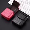 Lychee Pattern Black PU Leather Cigarette & Lighter Business Card Case - 2