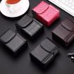 Lychee Pattern Black PU Leather Cigarette & Lighter Business Card Case - 4