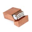 Black Creative Wooden Clamshell Cigarette Case with Magnet Adsorption - 2