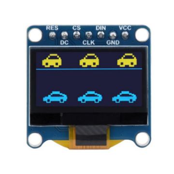 Waveshare 0.96" OLED Display, 128x64, SPI/I2C, Yellow Blue - 1