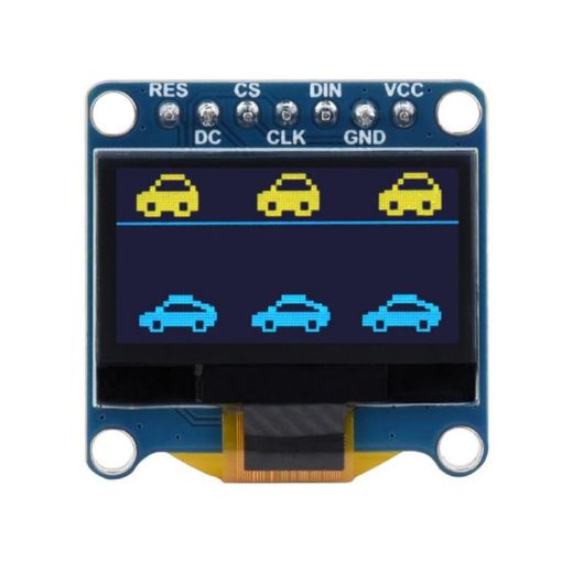 Waveshare 0.96" OLED Display, 128x64, SPI/I2C, Yellow Blue - 1
