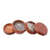 Red Wood Drum Smoke Grinder Tobacco Spice Crusher, Size S - 4