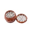 Red Wood Drum Smoke Grinder, Size L - Tobacco Spice Crusher - 3