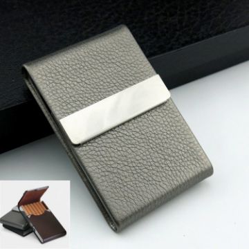 Gray PU Cigarette Pack Business Card Holder for Men & Women - 1
