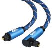 EMK 3m Blue 360 Rotatable Right Angle Optical Audio Cable - 1
