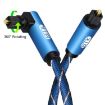 EMK 5m 90 Swivel Right Angle Rotatable Optical Audio Cable (Blue) - 2
