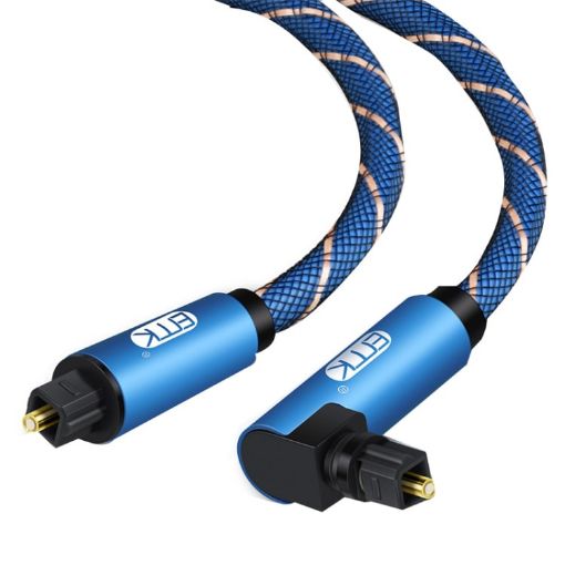 EMK 20m Blue 90 Swivel Adjustable Optical Audio Cable - 1