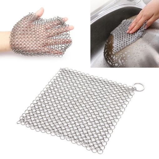 Stainless Steel Square Cast Iron Cleaner Pot Brush, 88 inch - 1