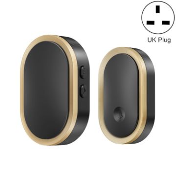 CACAZI A99 Smart Doorbell & Elderly Pager, UK Plug (Black Gold) - 1