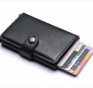 PU Aluminum Card Case RFID Shielding Anti-Theft Wallet (Coffee) - 4