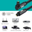 EMK 15m Black Nylon Optical Audio Cable, 90 Swivel Plug - 5