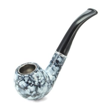 Ceramic Wood Smoking Pipe with Mouthpiece for Cigarettes - 1