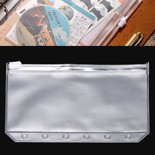 A6 PVC Zipper Storage Bag 3 PCS Pull-edge Loose-leaf Insert Pocket - 1