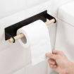 Black Non-Perforated Kitchen & Bathroom Towel Paper Holder Rack - 1