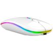 Silent Bluetooth Dual Mode White Mouse - RGB Backlit, 3 Keys - 2