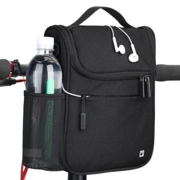 Rhinowalk Multi-function Bicycle Front Handle Bag - Full Black - 1