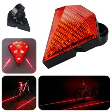 USB Rechargeable Bicycle Tail Light with Diamond Laser Warning - 1