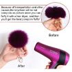 Wine Red Fake Rabbit Fur Pom Pom Ball Keychain - 3