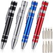 8 In 1 Multifunctional Red Mini Aluminum Tool Pen Screwdriver Set - 2