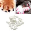 Silicone Cat Nail Caps - 20 PCS, Size L, White Paw Protectors - 1