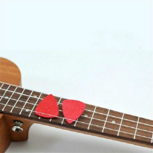 Ukulele Guitar Wool Felt Picks Set - 10 PCS (Red) - 1