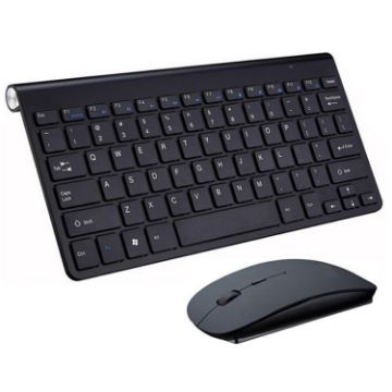 Mini Wireless Keyboard Mouse Set - Black for Notebook/Desktop - 1