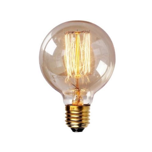 E27 40W Vintage Edison Light Bulb - G95 Filament, AC 220V - 1