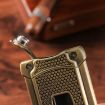 JIFENG 3 In 1 V Cigar Scissors Holder Cutter with Puncher (Gold Black) - 4