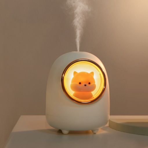 Portable Cute Pet Desktop Humidifier - M08 USB Cartoon Space Capsule (White) - 1