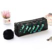 Green+Black Reversible Sequin Pencil Case for Girls - School Supplies - 2